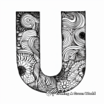 Creative U with Patterns Coloring Pages 1
