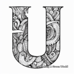 Creative U with Patterns Coloring Pages 2