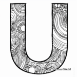 Creative U with Patterns Coloring Pages 3