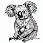 Creatively Patterned Koala Coloring Pages for Adults 2