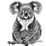 Creatively Patterned Koala Coloring Pages for Adults 3