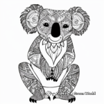 Creatively Patterned Koala Coloring Pages for Adults 4
