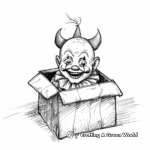 Creepy Jack-In-The-Box Clown Coloring Pages 1