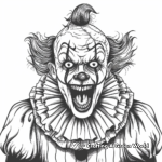 Creepy Jack-In-The-Box Clown Coloring Pages 2