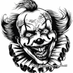 Creepy Jack-In-The-Box Clown Coloring Pages 4