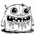 Creepy Monster Slime Coloring Pages for Halloween 1