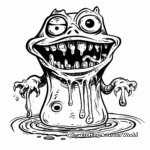 Creepy Monster Slime Coloring Pages for Halloween 2