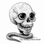 Creepy Snake-Eye Skull Coloring Pages 1
