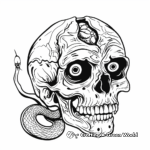 Creepy Snake-Eye Skull Coloring Pages 2