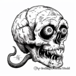 Creepy Snake-Eye Skull Coloring Pages 3