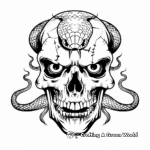 Creepy Snake-Eye Skull Coloring Pages 4