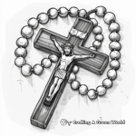 Cross and Rosary Beads Coloring Pages 1