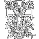 Cross with Lilies Easter Coloring Pages 2