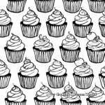 Cupcake Delight: Rows of Cupcake Coloring Pages 1