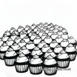 Cupcake Delight: Rows of Cupcake Coloring Pages 2