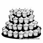 Cupcake Delight: Rows of Cupcake Coloring Pages 4