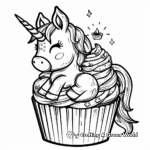Cupcake Kawaii Unicorn Coloring Pages 1