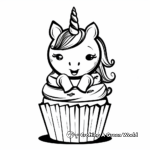 Cupcake Kawaii Unicorn Coloring Pages 2