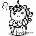 Cupcake Kawaii Unicorn Coloring Pages 3