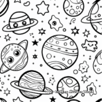 Cute and Detailed Galaxy Patterns Hard Coloring Pages 2