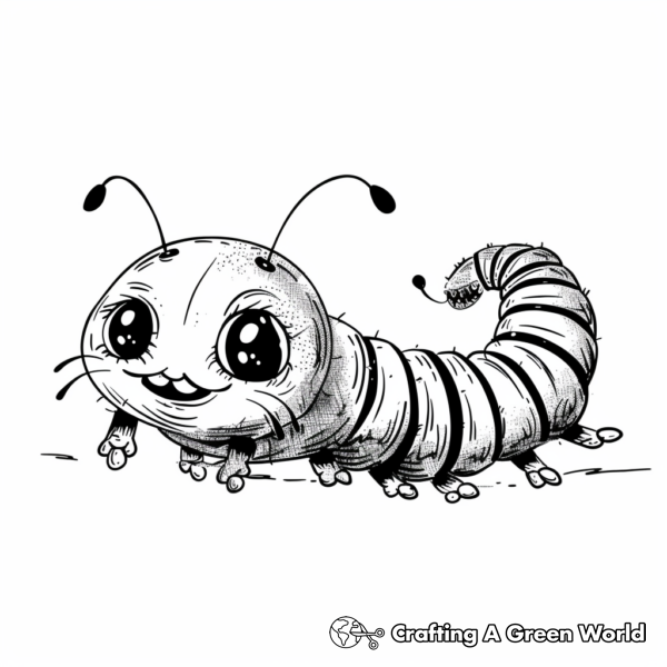 Cute and Simple Caterpillar Coloring Pages 1