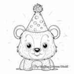 Cute Animal Party Hat Coloring Pages 2