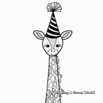 Cute Animal Party Hat Coloring Pages 3
