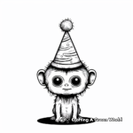 Cute Animal Party Hat Coloring Pages 4