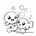 Cute Animals Playing with Bubbles Coloring Pages 2