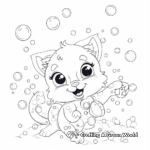 Cute Animals Playing with Bubbles Coloring Pages 4