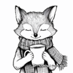Cute Animals with Coffee Mugs Coloring Pages 1
