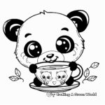Cute Animals with Coffee Mugs Coloring Pages 2