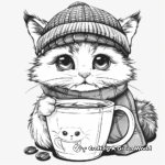 Cute Animals with Coffee Mugs Coloring Pages 3