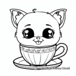 Cute Animals with Coffee Mugs Coloring Pages 4
