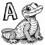 Cute Baby Alligator Coloring Pages 3