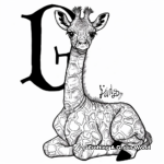 Cute Baby Giraffe Coloring Pages 2