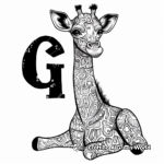 Cute Baby Giraffe Coloring Pages 4