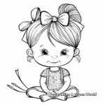 Cute Baby Girl Bow Coloring Pages 1