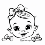 Cute Baby Girl Bow Coloring Pages 3