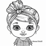Cute Baby Girl Bow Coloring Pages 4