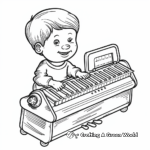 Cute Baby Piano for Kids Coloring Pages 2
