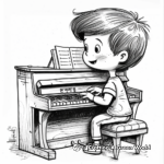 Cute Baby Piano for Kids Coloring Pages 3