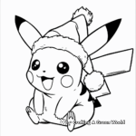 Cute Baby Pikachu Christmas Coloring Pages 1
