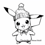 Cute Baby Pikachu Christmas Coloring Pages 2