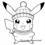 Cute Baby Pikachu Christmas Coloring Pages 4