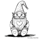 Cute Baby Valentine Gnome Coloring Pages 1