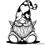 Cute Baby Valentine Gnome Coloring Pages 2