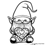 Cute Baby Valentine Gnome Coloring Pages 3