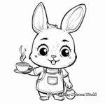 Cute Barista Bunny Coloring Pages 1