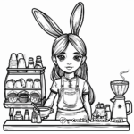 Cute Barista Bunny Coloring Pages 2